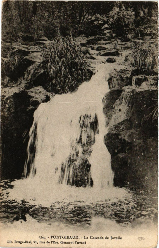 Carte postale ancienne Pontgibaud La Cascade de Javelle à Pontgibaud