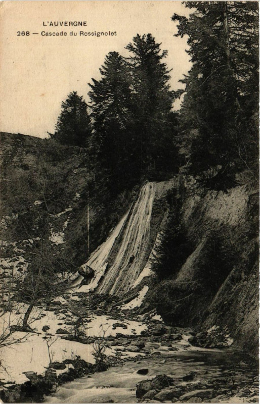 Carte postale ancienne L'Auvergne Cascade du Rossignolet