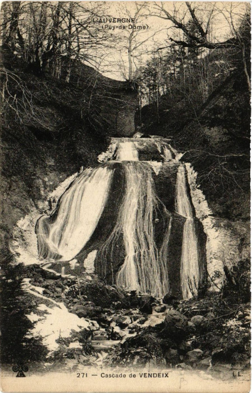Carte postale ancienne L'Auvergne Cascade de Vendeix