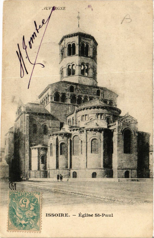 Carte postale ancienne Issoire Eglise St-Paul à Issoire