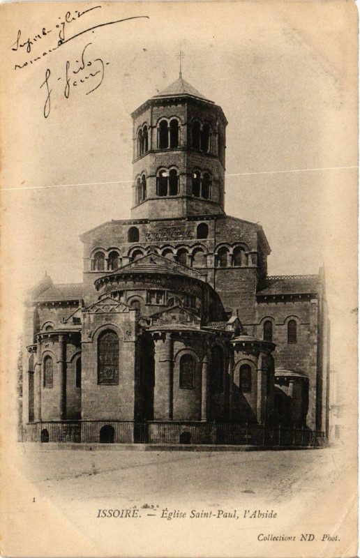 Carte postale ancienne Issoire Eglise St-aul l'Abside à Issoire