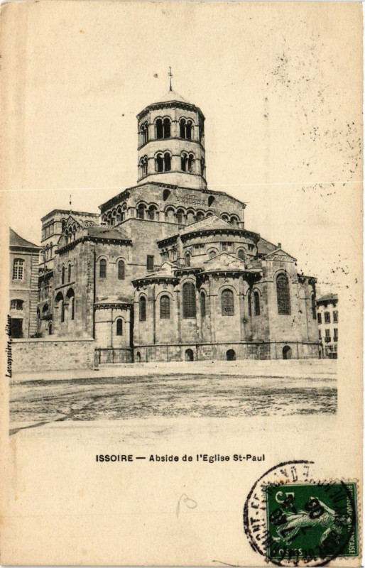 Carte postale ancienne Issoire Abside de l'Eglise St-Paul à Issoire