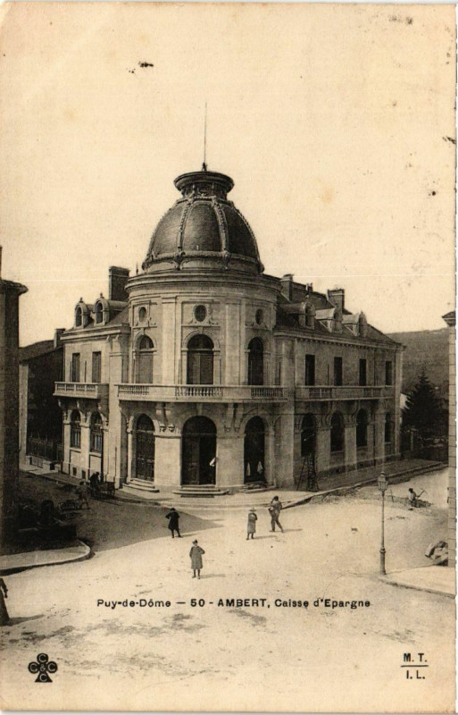 Carte postale ancienne Ambert Le Caisse d'Epargne à Ambert