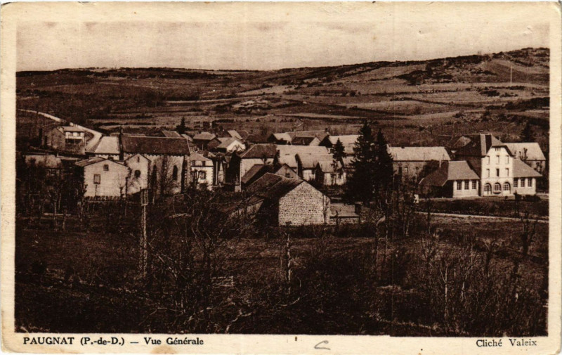Carte postale ancienne Paugnat vue générale à Augnat
