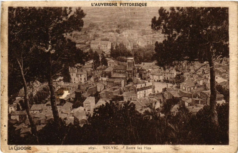 Carte postale ancienne L'Auvergne Pittoresque Volvic Entre les PINs à Volvic