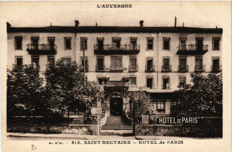 Carte postale ancienne Auvergne Saint-Nectaire Hotel de Paris à Ris