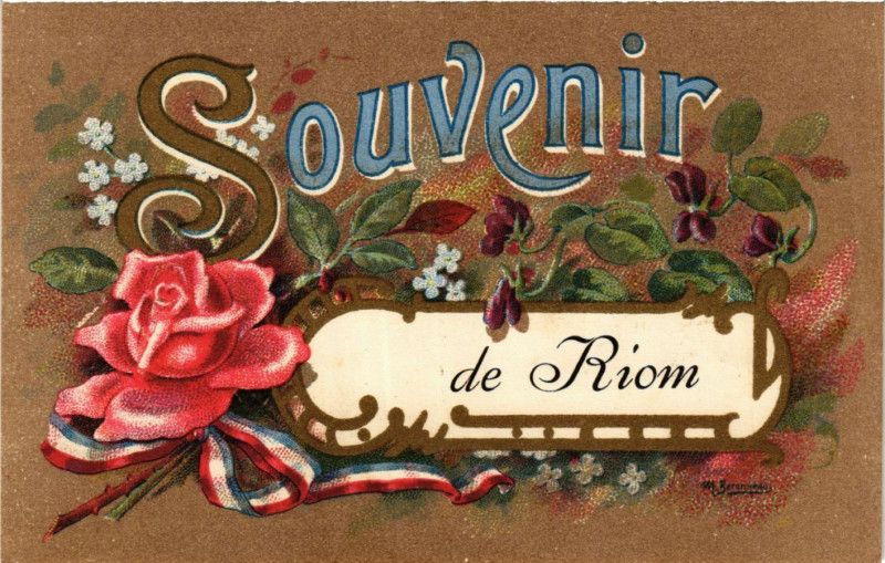 Carte postale ancienne Souvenir de Riom à Riom