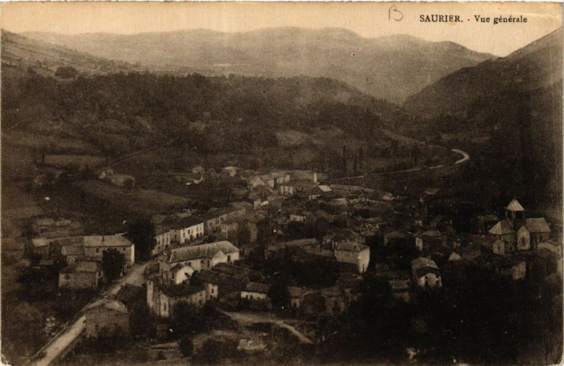 Carte postale ancienne Saurier Vue générale à Saurier