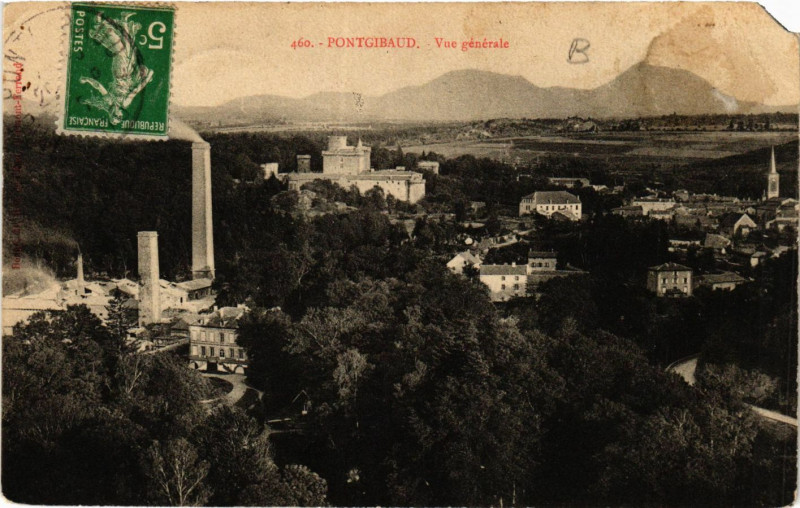 Carte postale ancienne Pontgibaud vue générale à Pontgibaud
