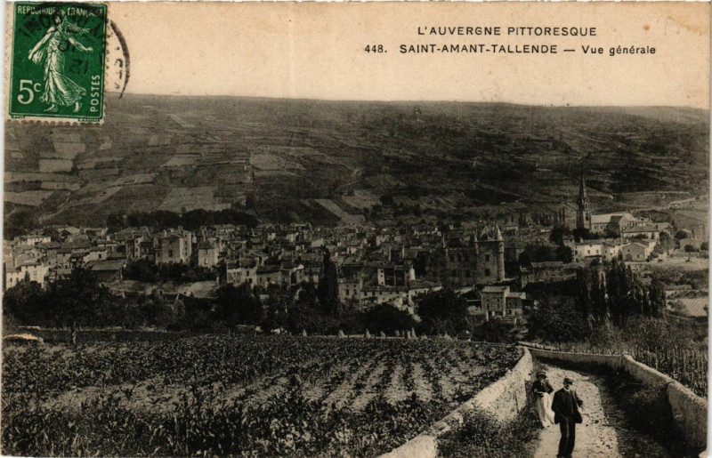 Carte postale ancienne L'Auvergne Pittoresque Saint-Amand-Tallende vue générale à Tallende