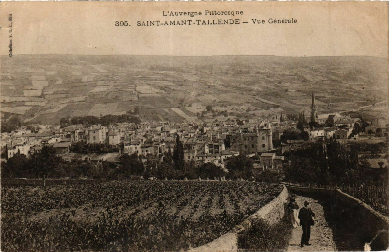 Carte postale ancienne L'Auvergne Pittoresque Saint-Amand-Tallende vue générale à Tallende