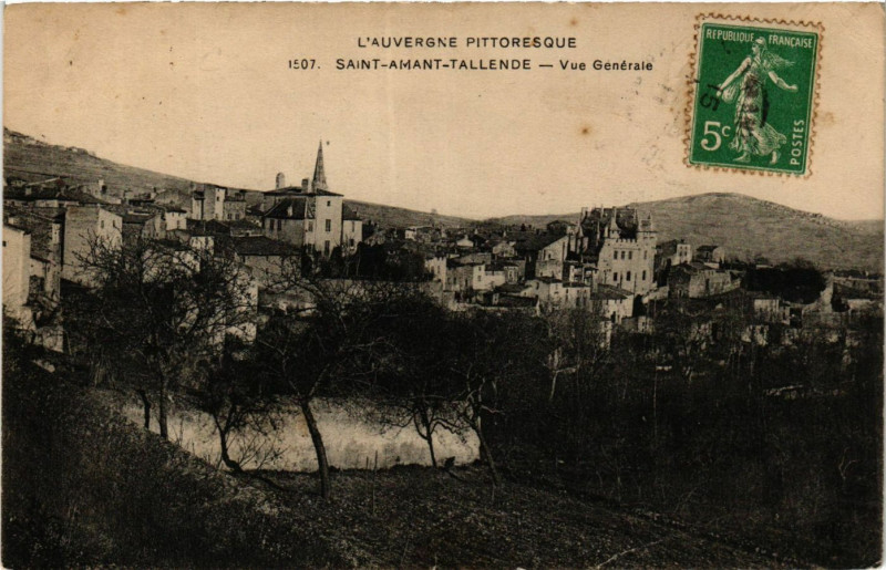 Carte postale ancienne L'Auvergne Pittoresque Saint-Amand-Tallende vue générale à Tallende