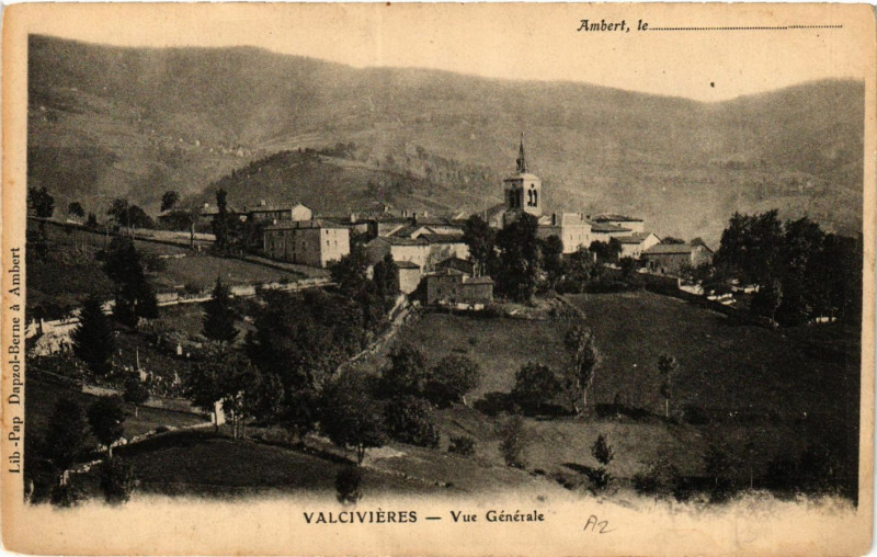 Carte postale ancienne Ambert Valcivieres Vue générale à Ambert