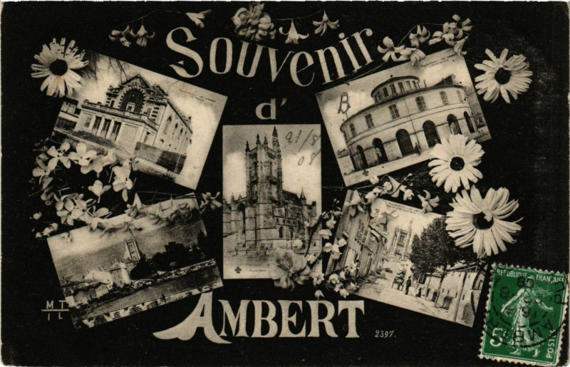 Carte postale ancienne Souvenir d'Ambert à Ambert
