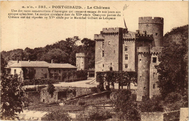 Carte postale ancienne Pontgibaud le chateau à Pontgibaud