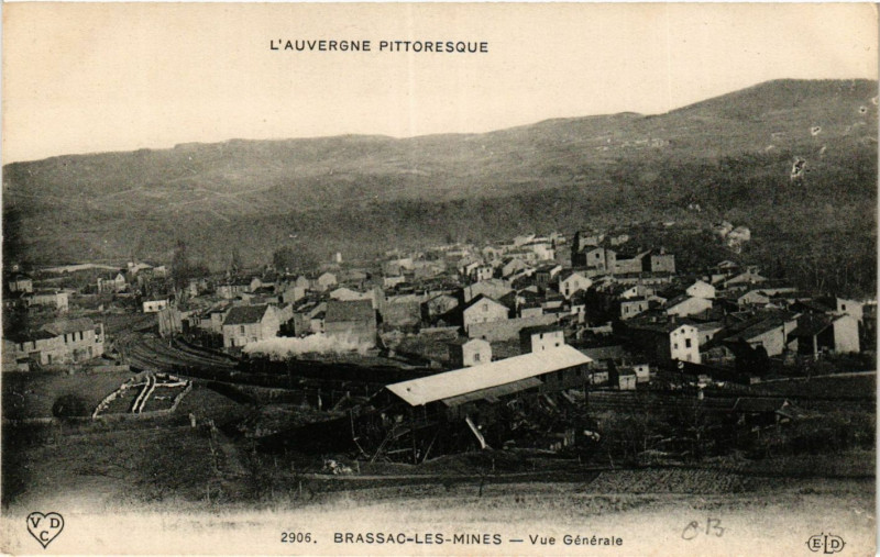 Carte postale ancienne Brassac-les-Mines vue générale à Brassac-les-Mines