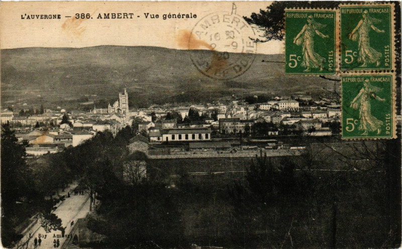 Carte postale ancienne Ambert vue générale à Ambert