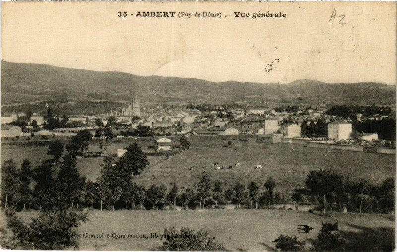 Carte postale ancienne Ambert vue générale à Ambert