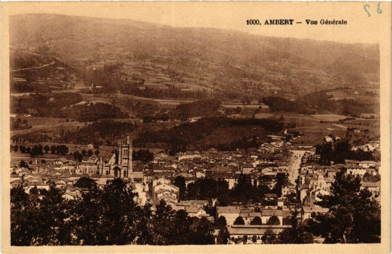 Carte postale ancienne Ambert vue générale à Ambert