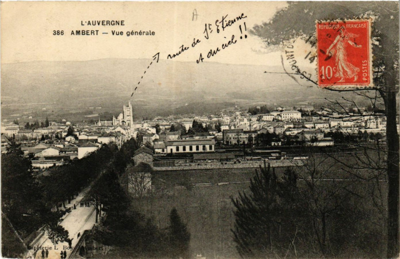 Carte postale ancienne Ambert vue générale à Ambert
