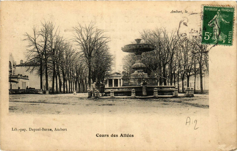 Carte postale ancienne Ambert Cours des Allées à Ambert