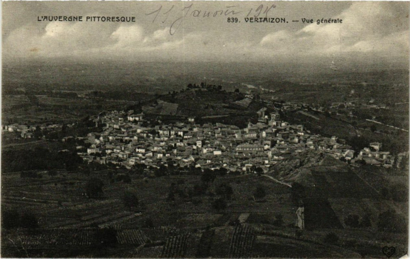 Carte postale ancienne Vertaizon Vue générale à Vertaizon