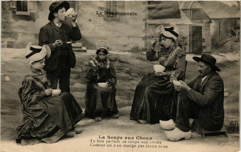 Carte postale ancienne Le Bourbonnais - La soupe aux choux