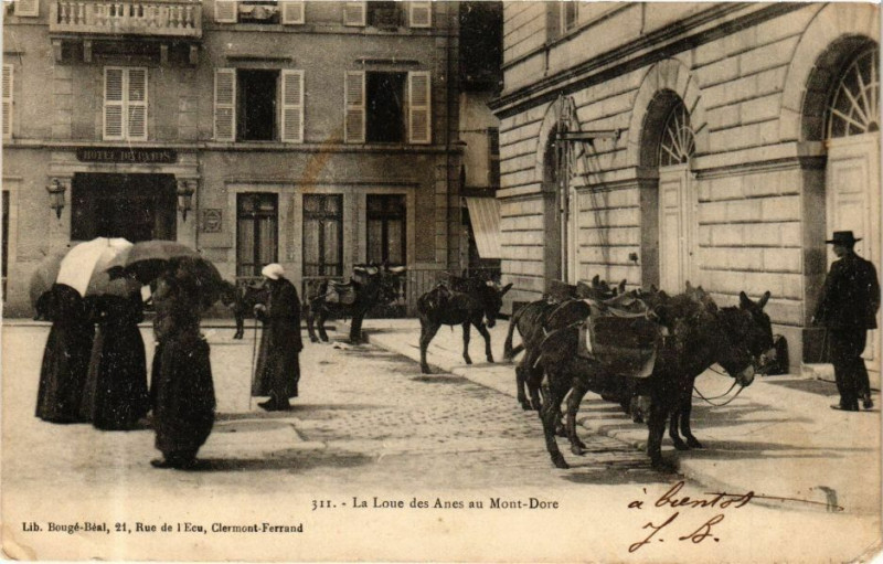 Carte postale ancienne La Loue des Anes au Mont-Dore à Mont-Dore
