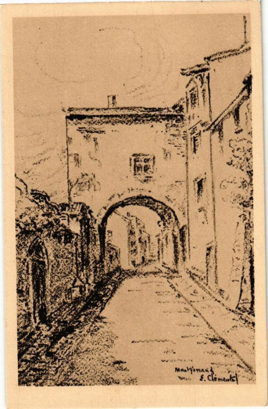 Carte postale ancienne A Montferrand - Dessin Clementel