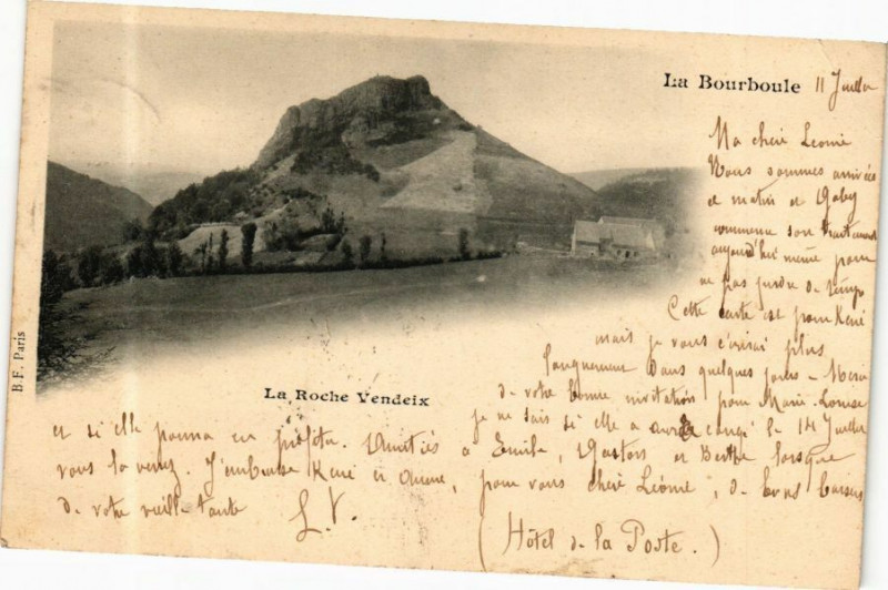 Carte postale ancienne La Bourboule - La Roche Vendeix à La Bourboule