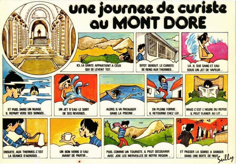 Carte postale ancienne Une journée de curiste au Mont-Dore à Mont-Dore
