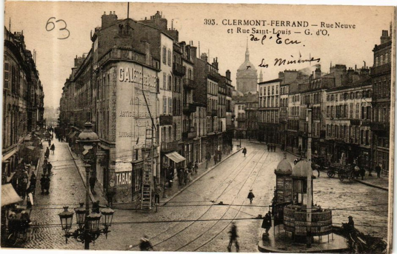 Carte postale ancienne Clermont-Ferrand - Rue Neuve et Rue St-Louis G. d'O. à Clermont-Ferrand