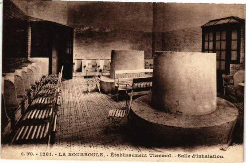Carte postale ancienne G. D'O. - La Bourboule - Etabl. THERMal - Salle d'inhalation à La Bourboule