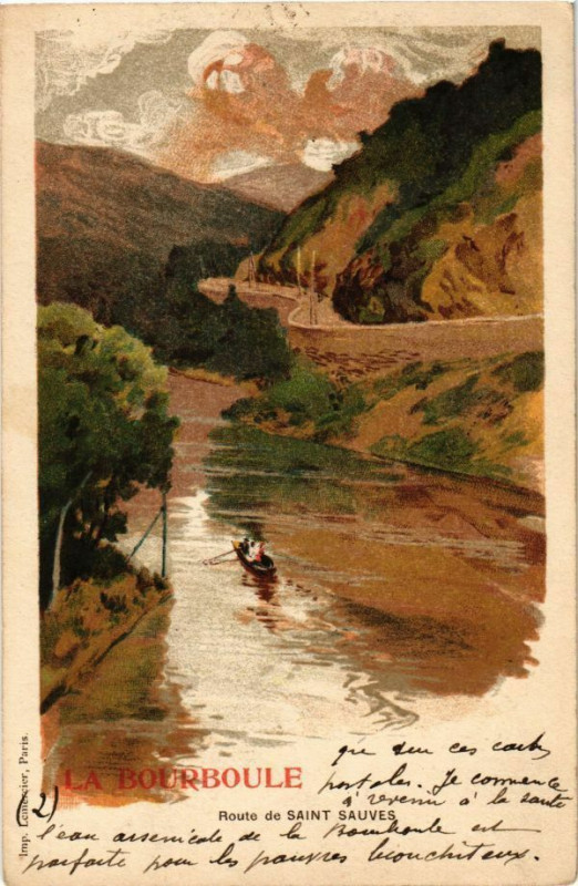 Carte postale ancienne La Bouboule - Route de Saint-Sauves