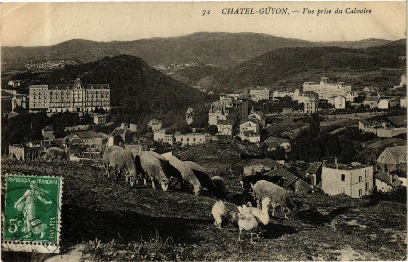 Carte postale ancienne Chatel-Guyon - Vue prise du Calvaire à Châtel-Guyon