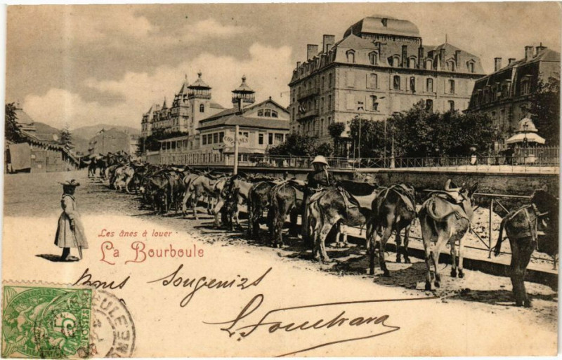 Carte postale ancienne Les anes a louer