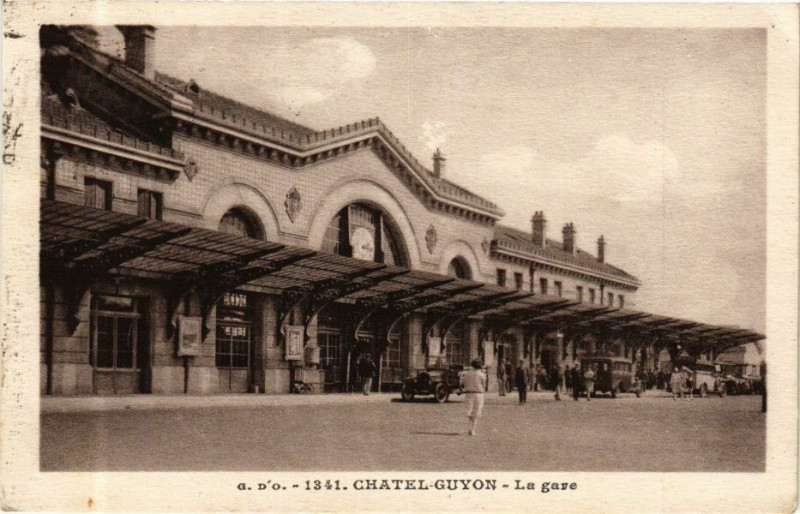 Carte postale ancienne G. D'O. - Chatel-Guyon - La Gare à Châtel-Guyon