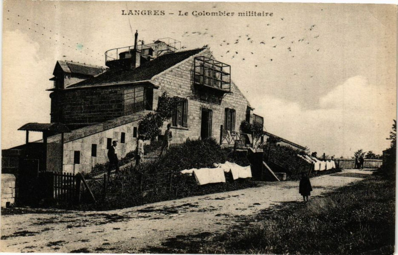 Carte postale ancienne Langres - Le Colombies militaire