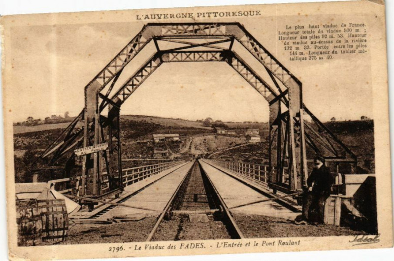 Carte postale ancienne L'Auvergne Pittoresque - Le Viaduc des Fades-L'Entrée et le Port..