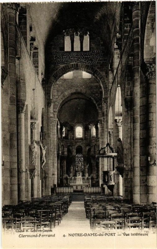 Carte postale ancienne Clermont-Ferrand - N.-D.-du-Port - Vue interieure à Clermont-Ferrand