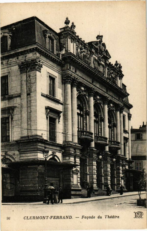 Carte postale ancienne Clermont-Ferrand - Facade du Theatre à Clermont-Ferrand