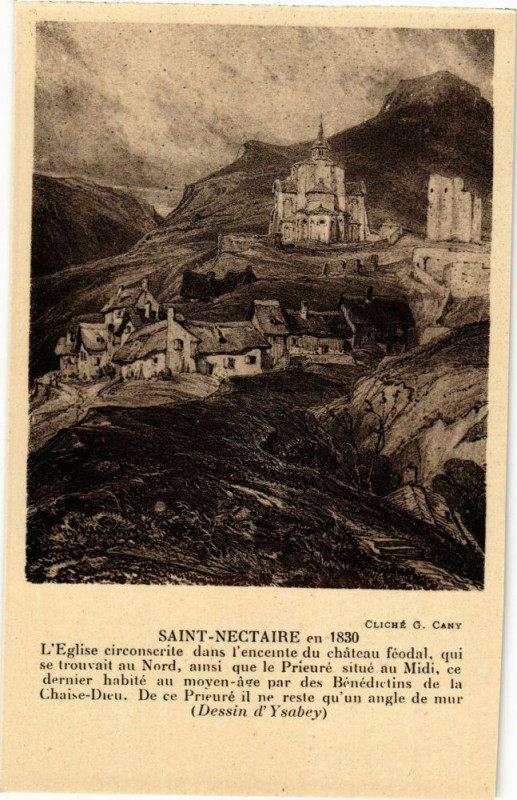Carte postale ancienne Saint-Nectaire - L'Eglise cicrconscrite dans à Saint-Nectaire