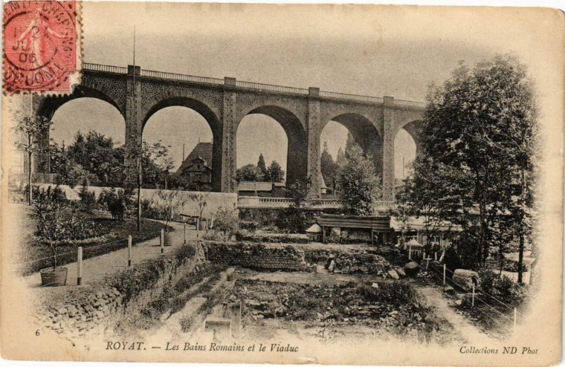 Carte postale ancienne Royat-les-Bains romains à Royat