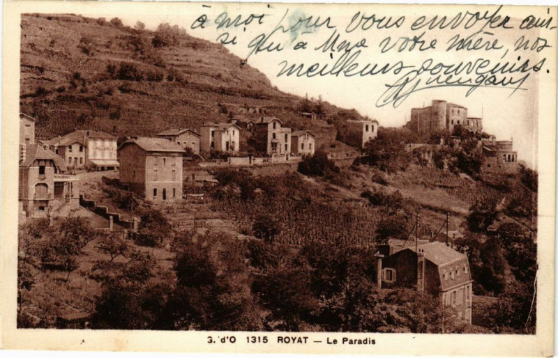 Carte postale ancienne Royat - Le paradis à Royat