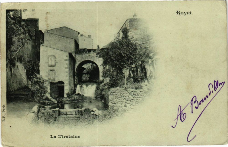 Carte postale ancienne Royat - La tiretaine à Royat