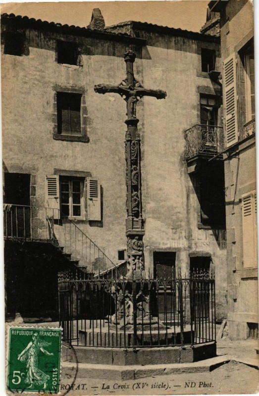 Carte postale ancienne Royat - La croix à Royat