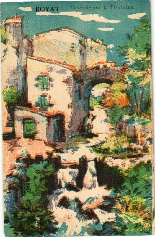 Carte postale ancienne Royat - Cascade sur la à Royat