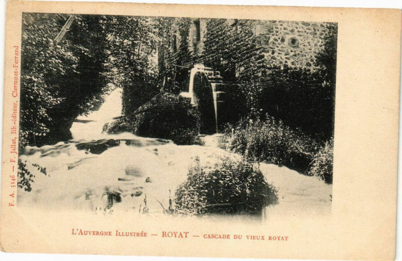 Carte postale ancienne Royat - Cascade du vieux Royat à Royat