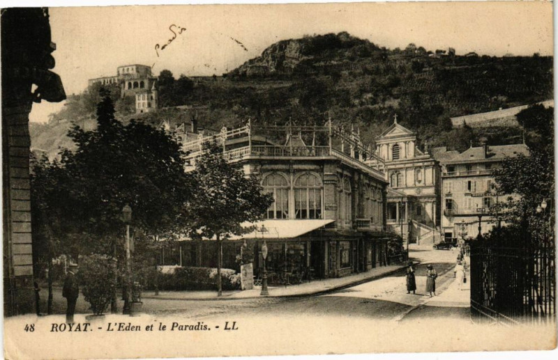 Carte postale ancienne Royat - L'eden et le paradis à Royat