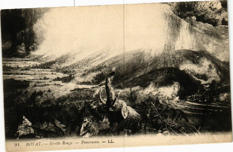 Carte postale ancienne Royat - Grotte rouge - Panorama à Royat